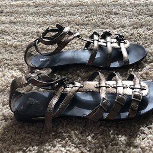 Hardly worn gold strapped gladiator sandals